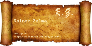 Rainer Zelma névjegykártya